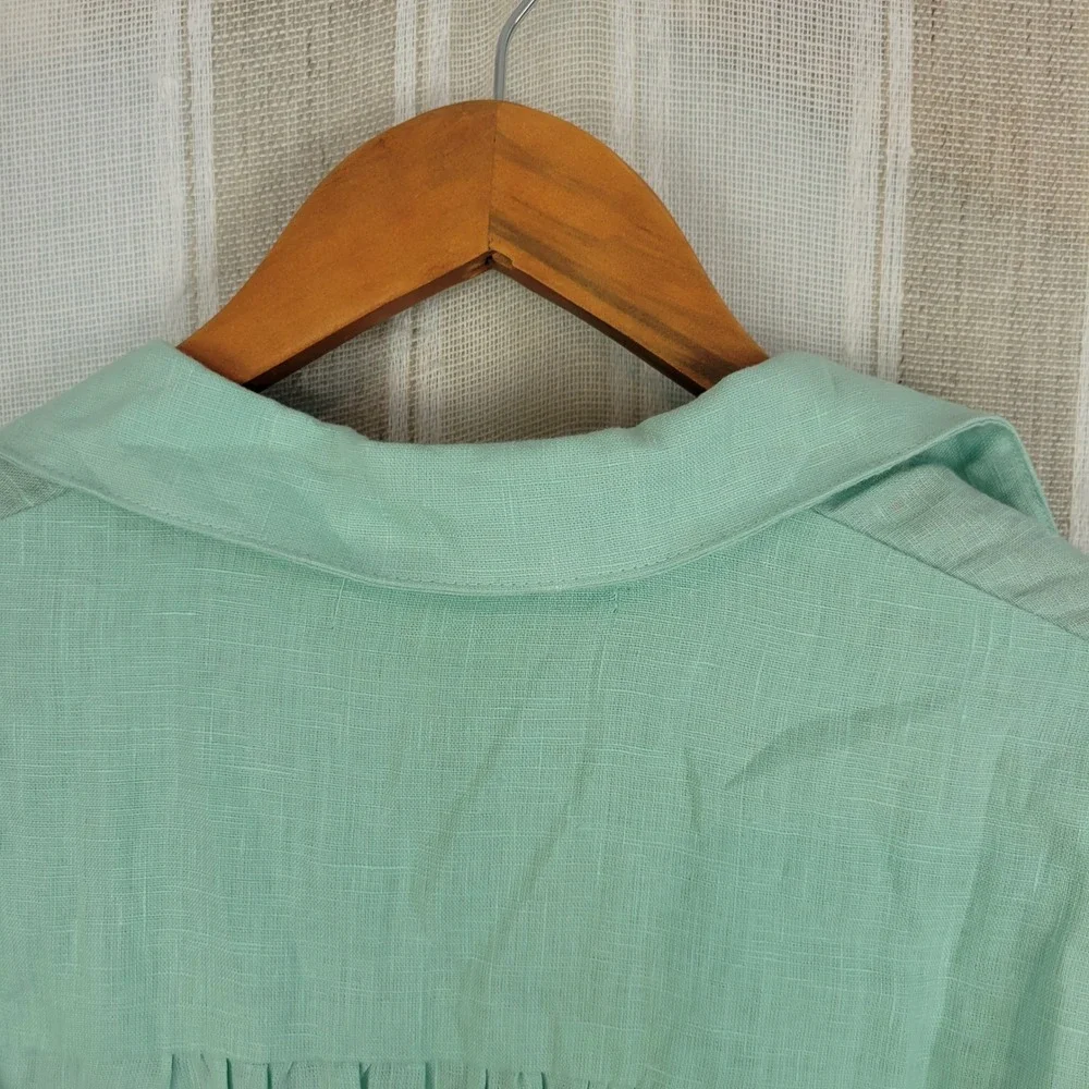 Stillwater The Linen Voile Tunic Seaglass Maxi Dress Size Medium Resortwear - Picture 9 of 13